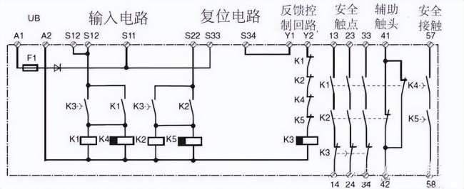 安全继电器接线图